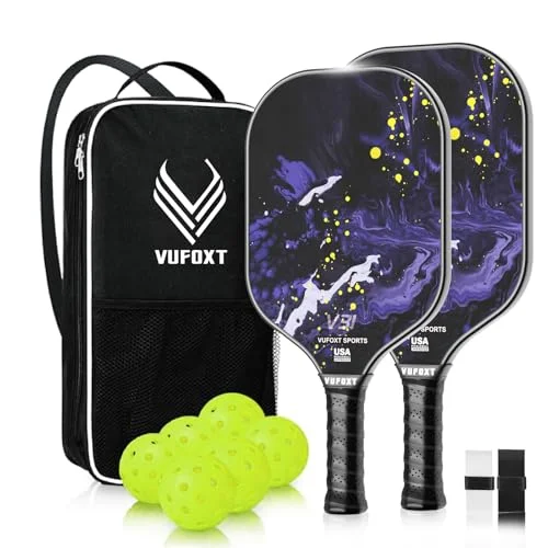 Pickleball Paddles Set of 4 — Purple 2Players